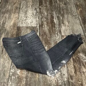 Distressed Gray Women's Jeans